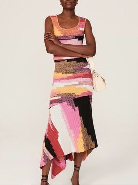 A.L.C.  Crochet Knit Top & Asymmetric Skirt Set - 100% Cotton